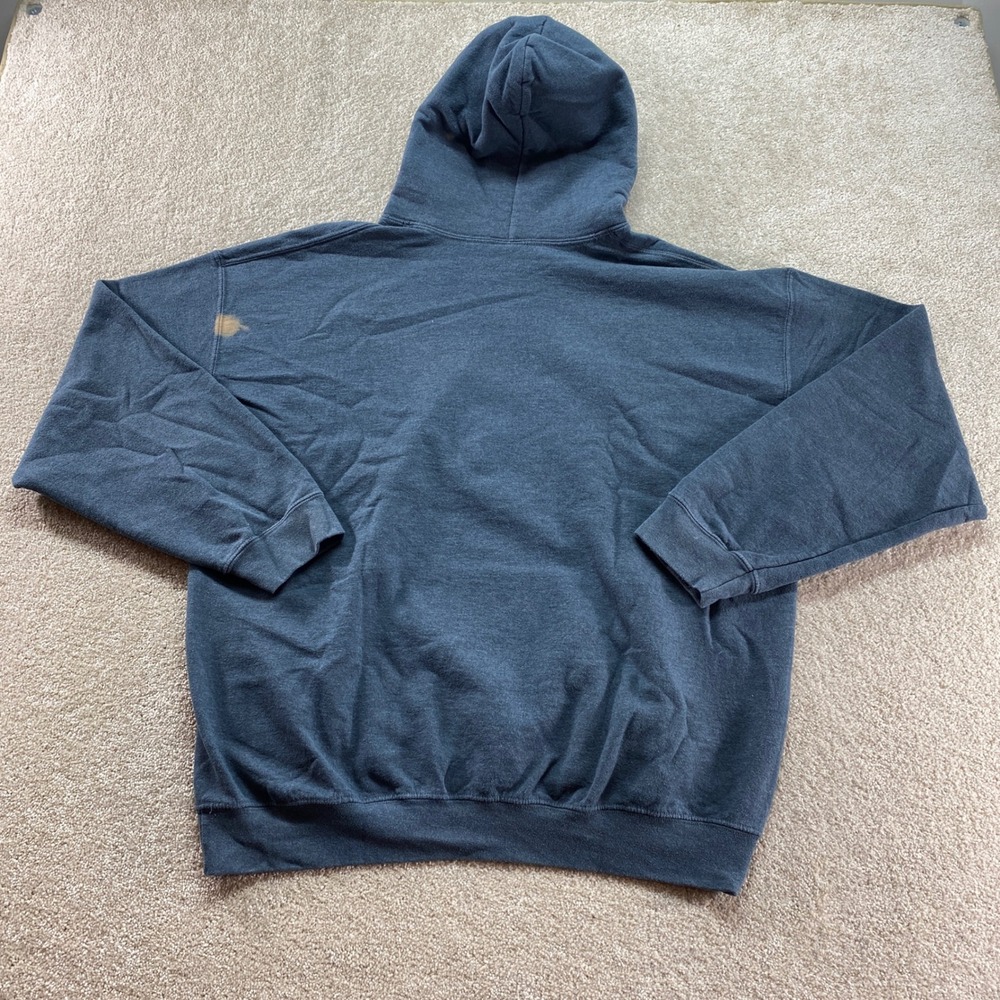 Gildan Chicago Flag Hoodie‎ Mens XL Gray Distressed Graphic Print Sweatshirt - Picture 12 of 13